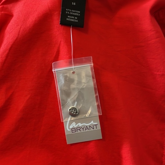 Lane Bryant red button down blouse size women 14 - Picture 3 of 13